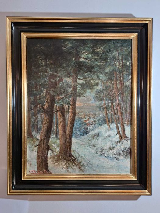 Obraz olejny - Pejzaż zimowy - Victor de Ruyte