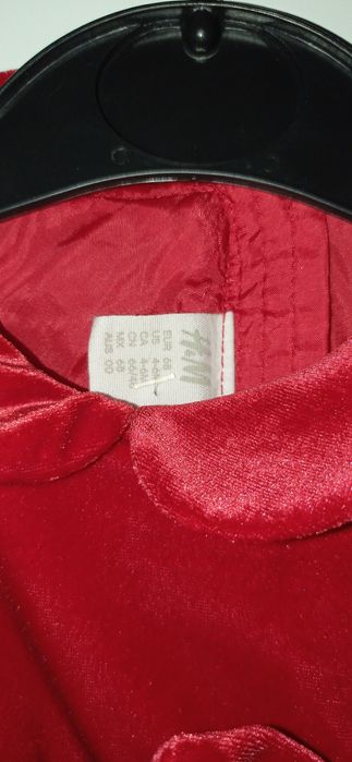 H&M sukienka czerwona świąteczna 68 cm
