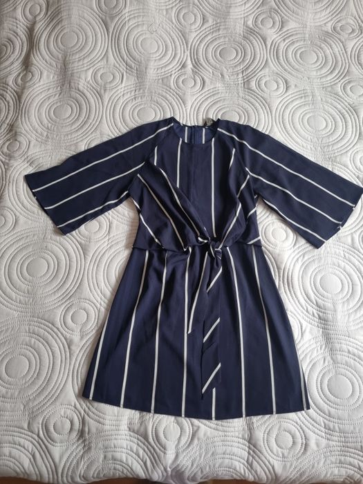 Granatowa sukienka w pasy, AX Paris, rozmiar M / 10