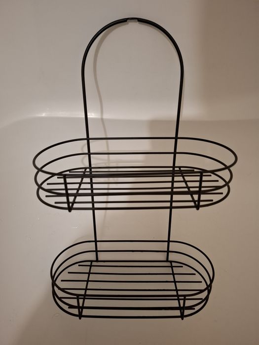 Metalowa zawieszka półka na kosmetyki do łazienki czarna nowa.