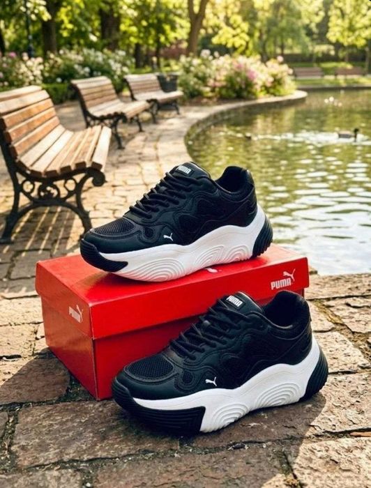 Жіночі весняні чорні кросівки Puma/натуральна шкіра/демісезонні/пума