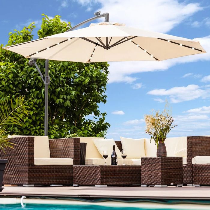 Parasol ogrodowy z oświetleniem LED Arebos