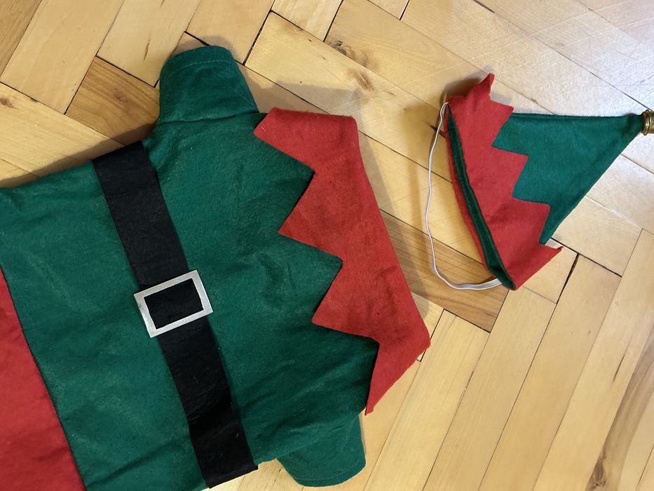 Костюм новорічний для собаки, костюм для собаки ельф