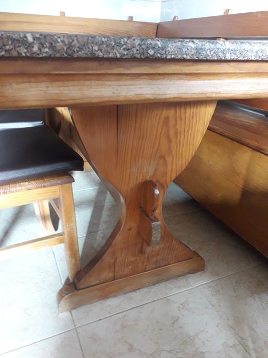 Mesa jantar em pinho e granito