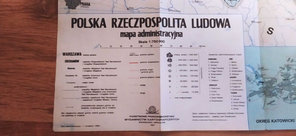 Mapa PRL Polska Ludowa