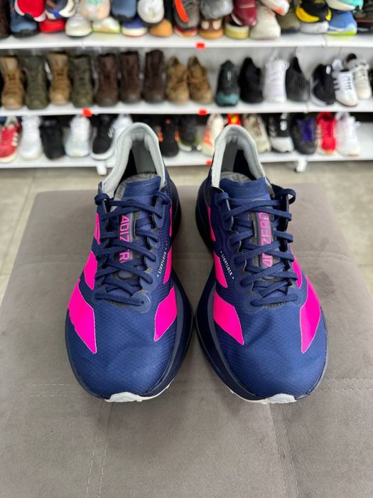 ОРИГІНАЛ 100% Кросівки Adidas Adizero Adios Pro 4 Dark Blue Shock Pink Men's 42 2/3