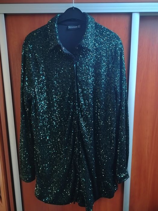 Piękna duża koszula w błyszczące cekiny  Prettylittething 40