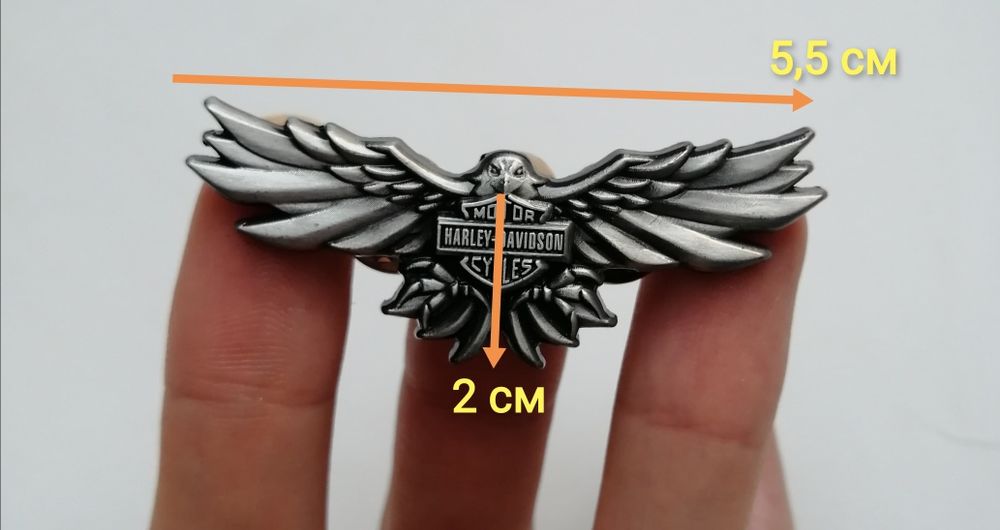 Мотозначок Harley, металевий, орел, мото знак Харлей подарунок