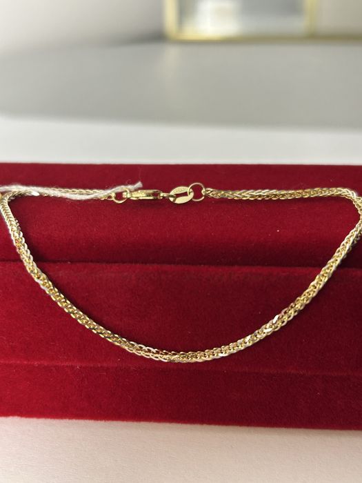 Złota 585 Bransoletka Damska Lisi Ogon Pełna