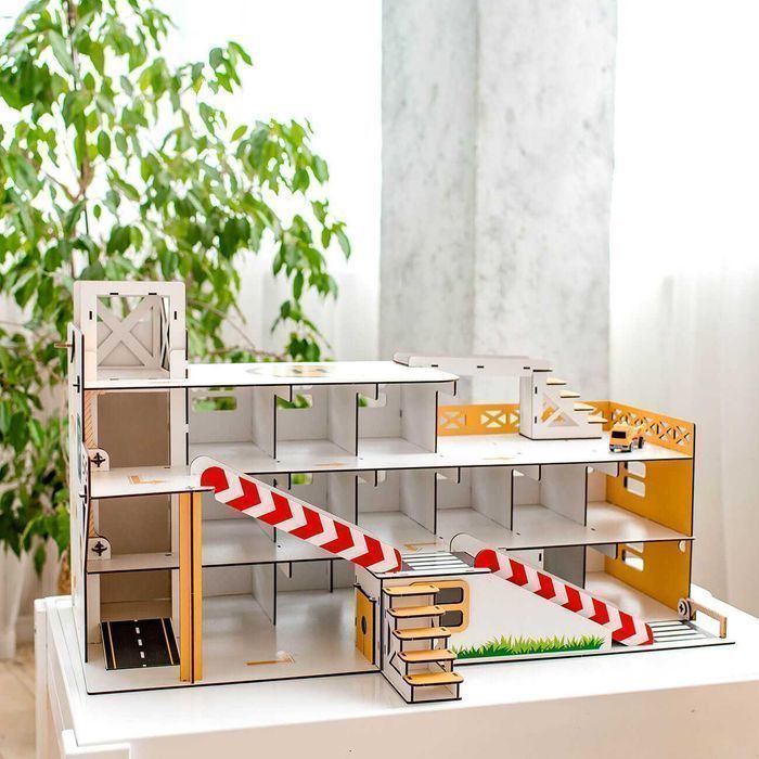 Великий гараж парковка для машинок, детский Паркинг, 3д конструктор