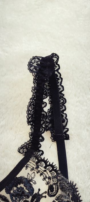 Elegancki komplet bielizny Luxury gorset siateczka Premium S 36 M 38