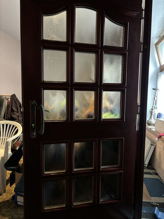 Drzwi zewnetrzne, drewniane machoniowe