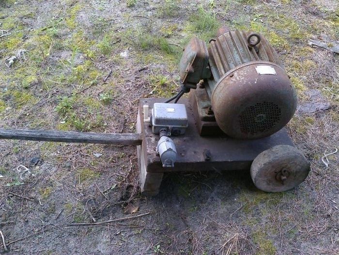 Silnik 7 kw z przełącznikiem na wózku do młucarni Rozdzielacz ciężarek