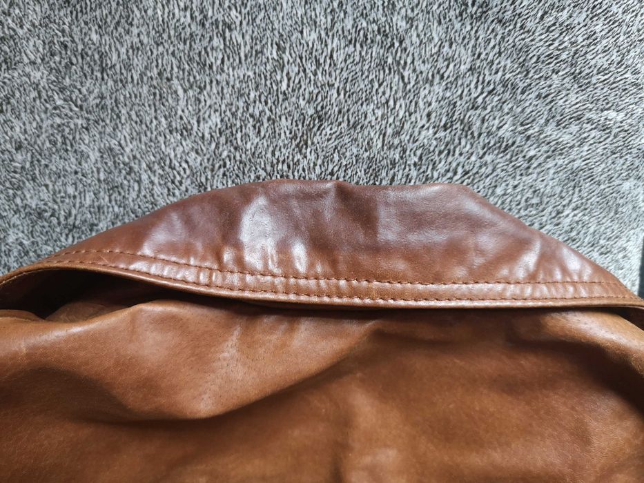 Kurtka skórzana brązowa