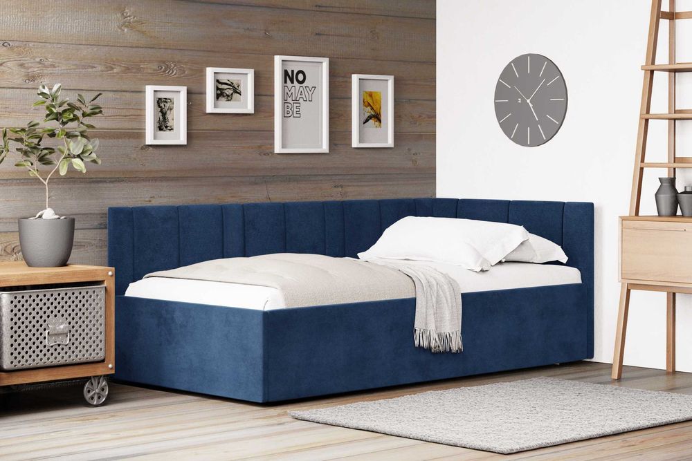 Tapczan Łóżko sypialniane tapicerowane pojemnik+ stelaż szybka wysyłka