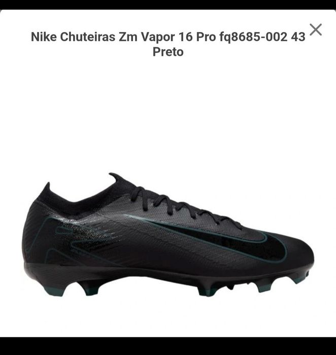 Chuteiras Nike Zoom Vapor 16 pro preto (42,5)