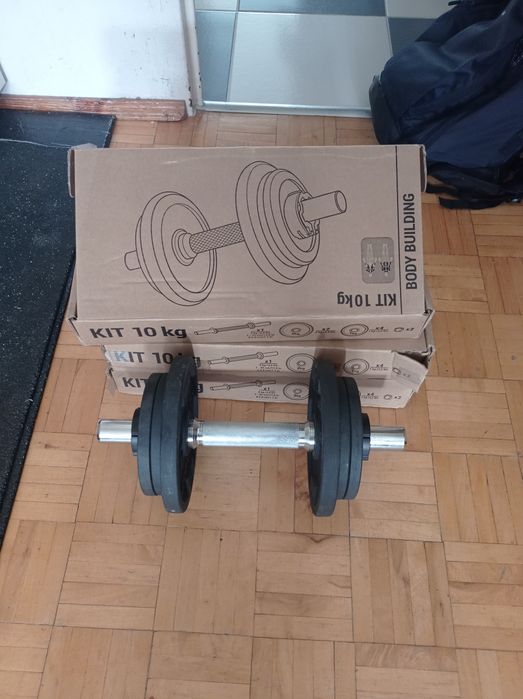 Hantle gryfy zestaw żeliwne obciążenie decathlon