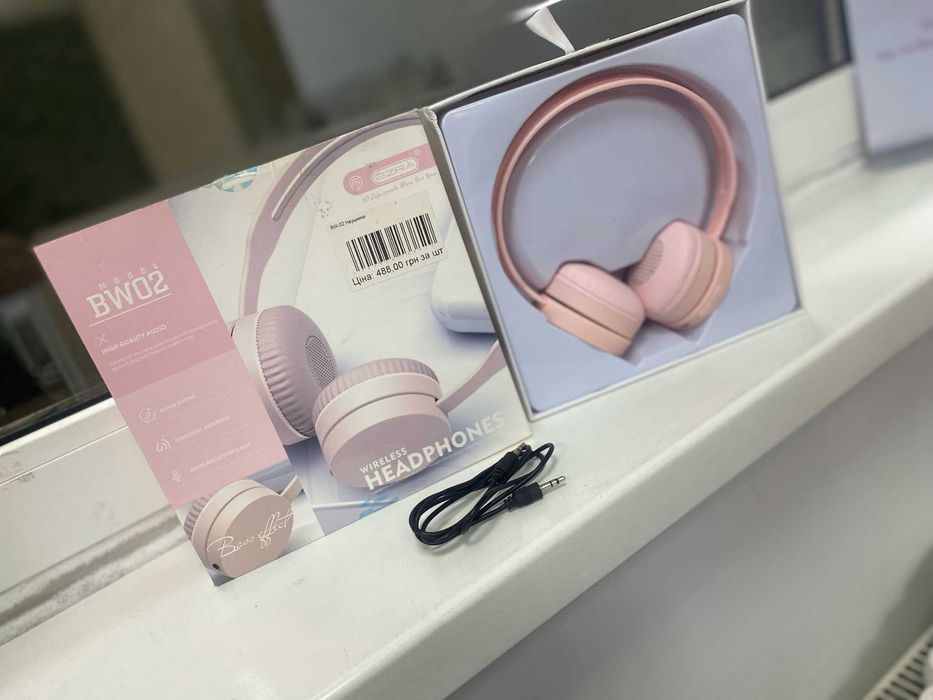 Наушники беспроводные EZRA BW02 Bluetooth 5.0 FM microSD розовые