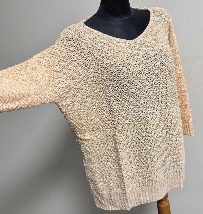 Sweter w pęczki  morela