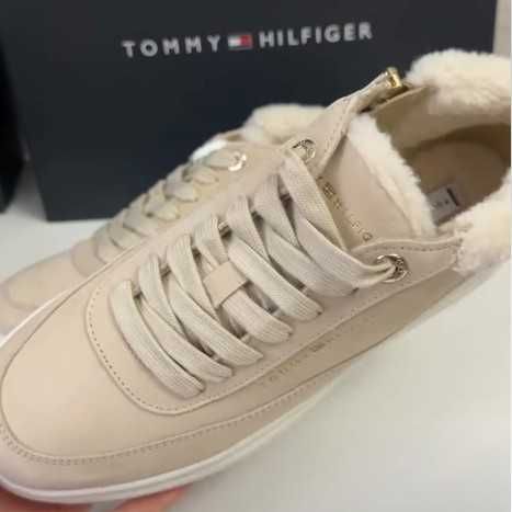 Зимові кросівки бежеві, черевики Tommy Hilfiger, 40