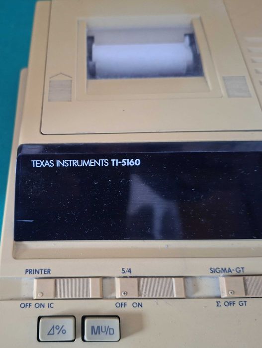Máquina de Calcular de rolo, Texas Instruments TI-5160 (RARA), vintage