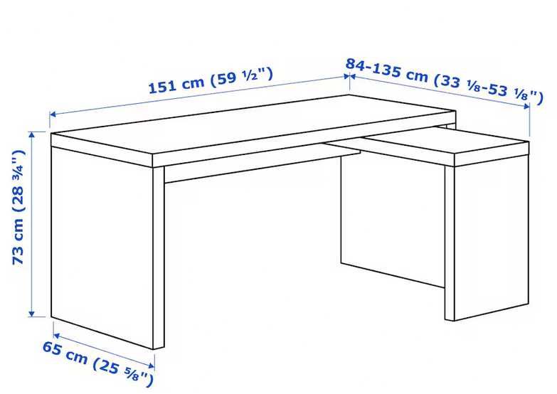 Malm Desk with Pull-Out Panel64751093686017123
