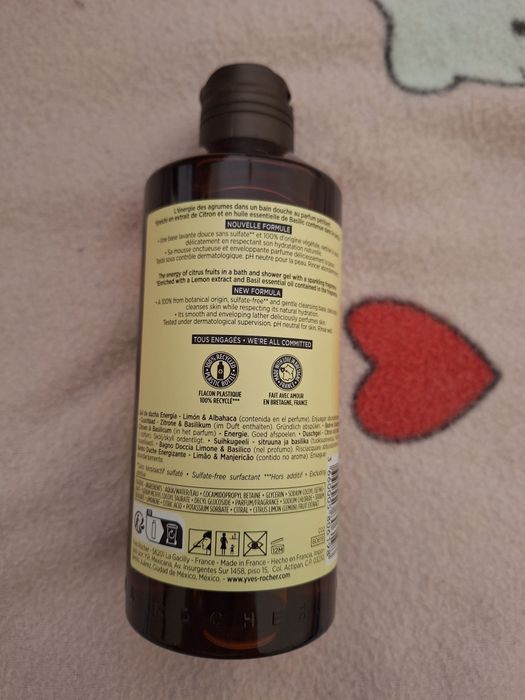 Gel de Banho Energizante Limão & Manjericão 400ml yves rocher