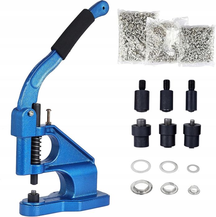 Ręczna prasa do nitów oczkowych, prasa do nitów dwustronnych 3 matryce