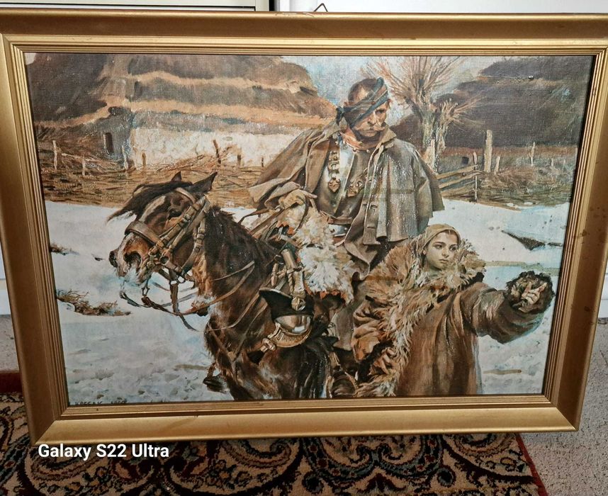 Obraz Wojciech Kossak "Ranny kirasjer i dziewczyna"