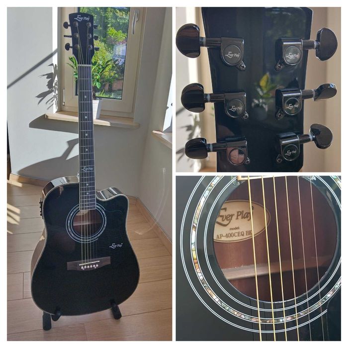 gitara elektro-akustyczna Ever Play AP-400 CEQ BK