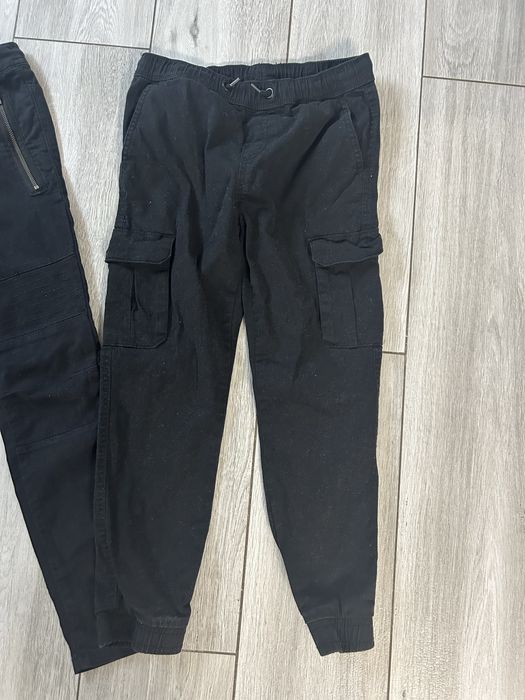 Zestaw spodni jeansowe jogger chłopięce 140 bojówki c&a