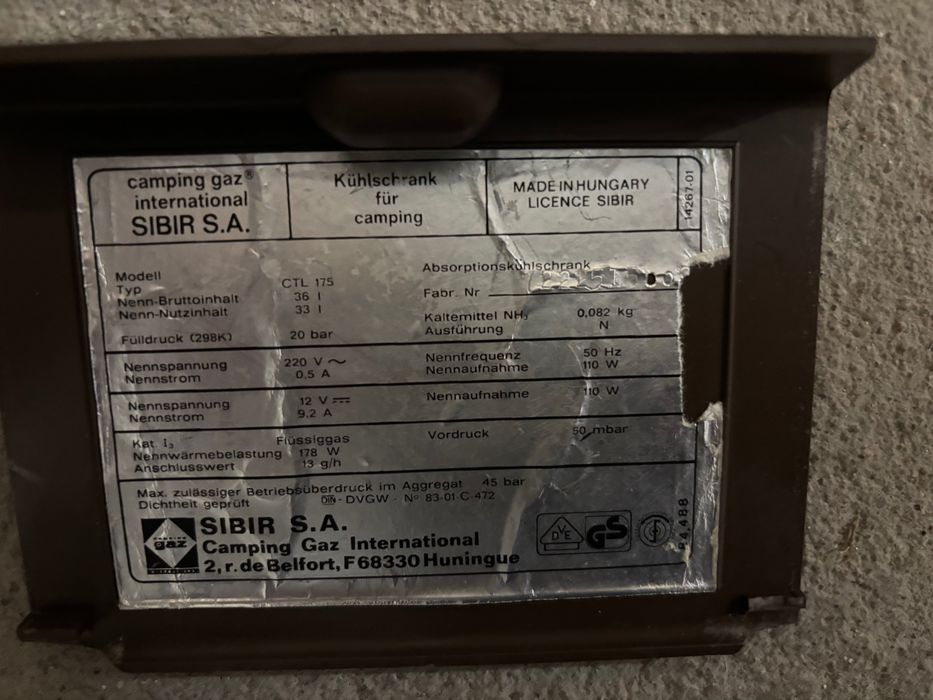 Lodowka turystyczna absorcyjna SIBIR CTL 175