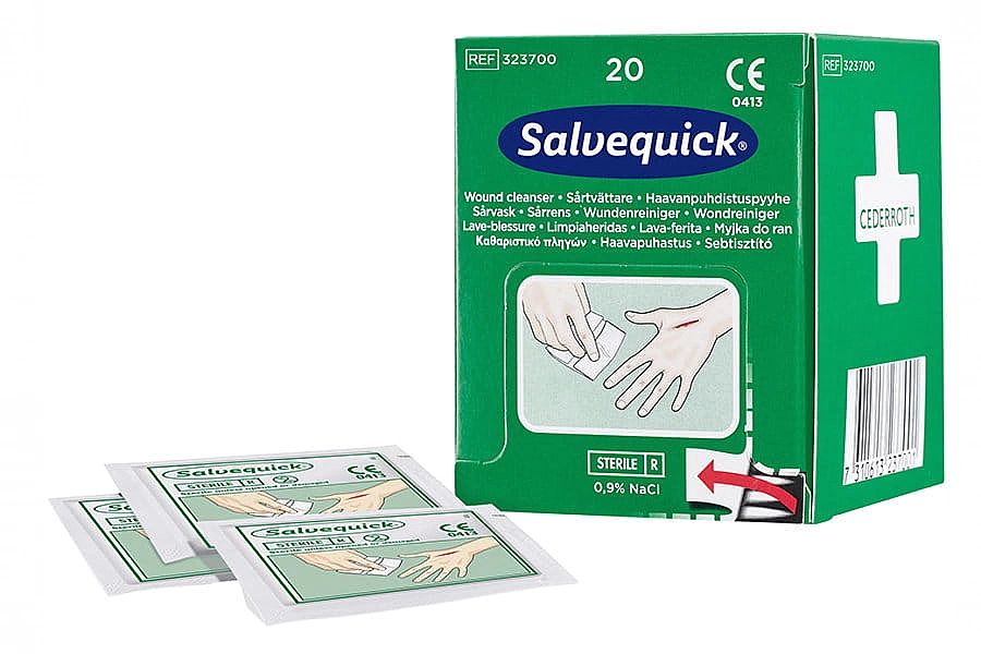 Myjka do ran Cederroth Salvequick, 20 szt., chusteczki dezynfekujące