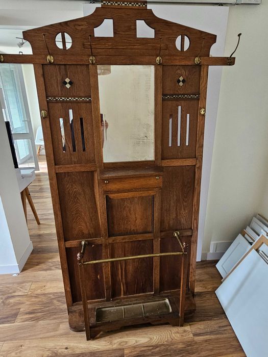 Zabytkowa garderoba secesyjna z lustrem | dąb | Art Nouveau | antyk