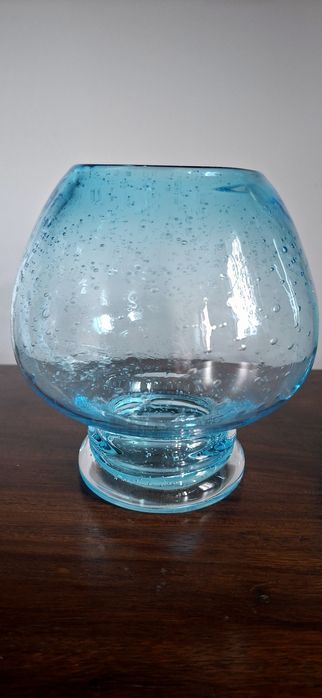 Turkusowy wazon kielich vintage