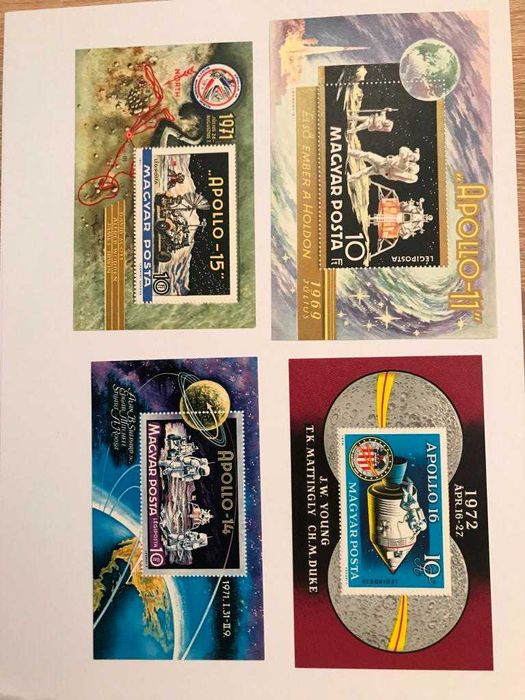 Космонавтика космос квартблок блок марки Венгрия 1970г. Почта СССР