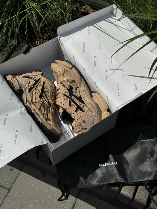 !SALE! Balenciaga Runner Trainers Nylon Beige Black 36 37 38 39 40 41