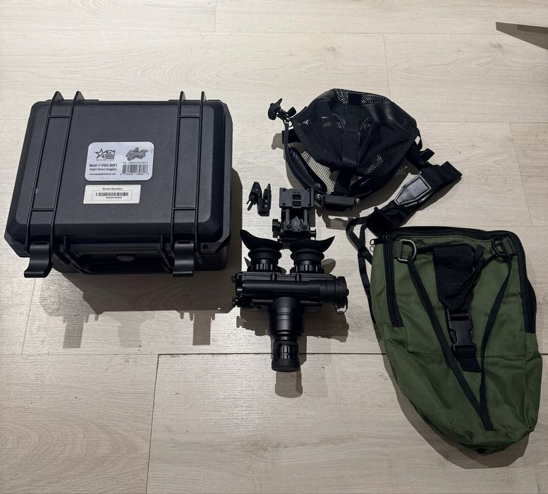 ПНБ Бінокуляр AGM Wolf-7 Pro NW1 Gen 2+ White Phosphor | Повний комплект | Ідеальний стан