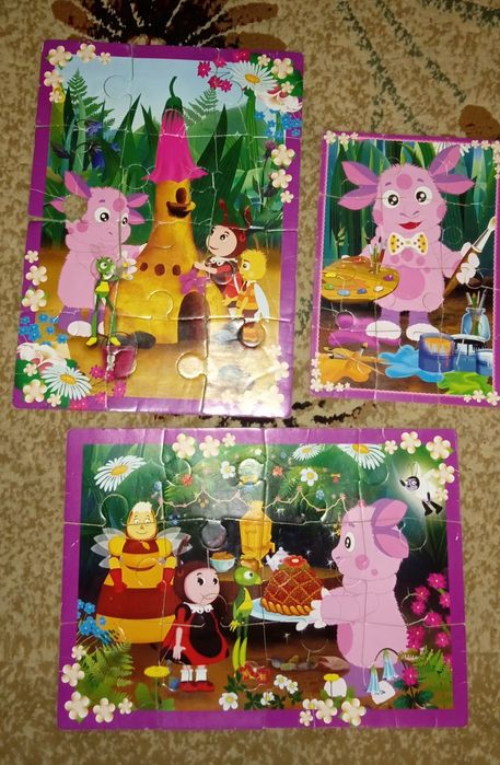 Пазли "Лунтик", крупні, б/в