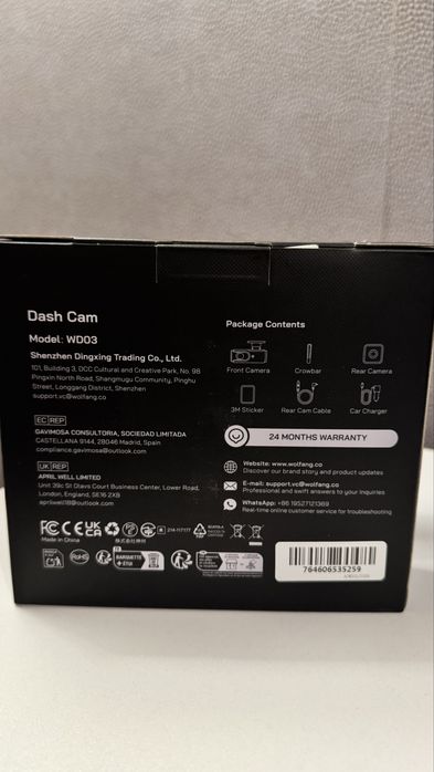 Kamera WOLFANG 4K do auta + karta 32GB, idealna na prezent