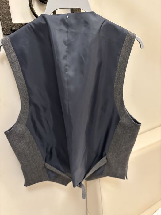 Szara welniana kamizelka m&s garniturowa uniwersalna