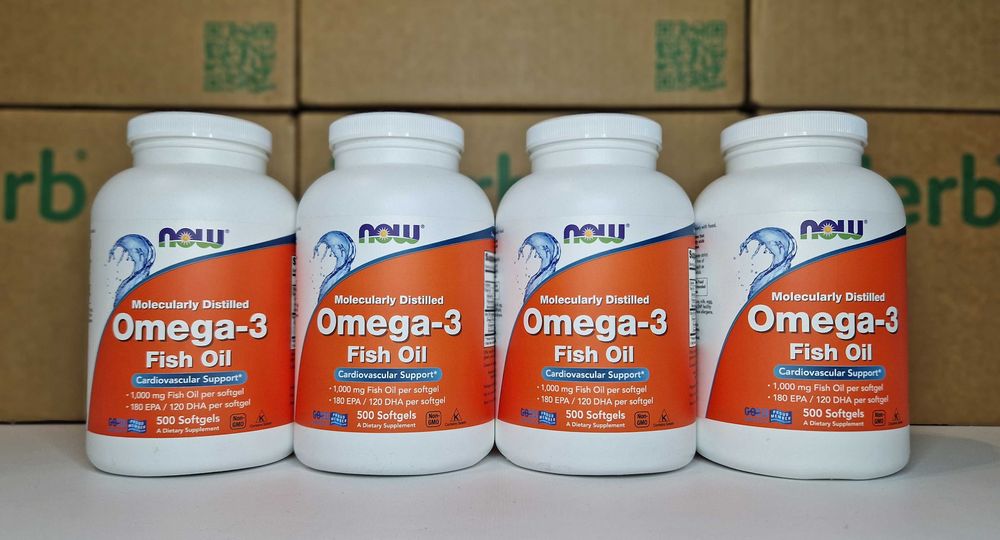 Омега 3 (рыбий жир) Now Foods, 1000 мг, 100, 200 и 500 капсул