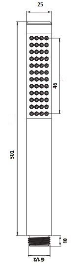Słuchawka prysznicowa kwadratowa 1 strumieniowa