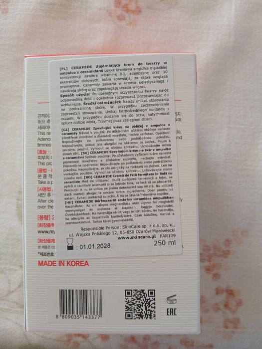 Koreański krem ampułka ujędrniający z ceramidami Farmstay 250ml