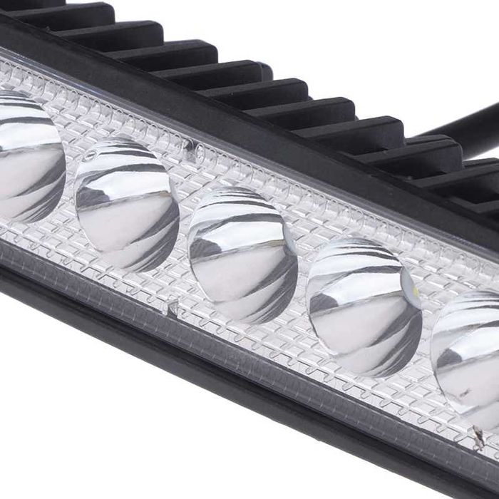 Par de faróis auxiliares 6 LED barra horizontal