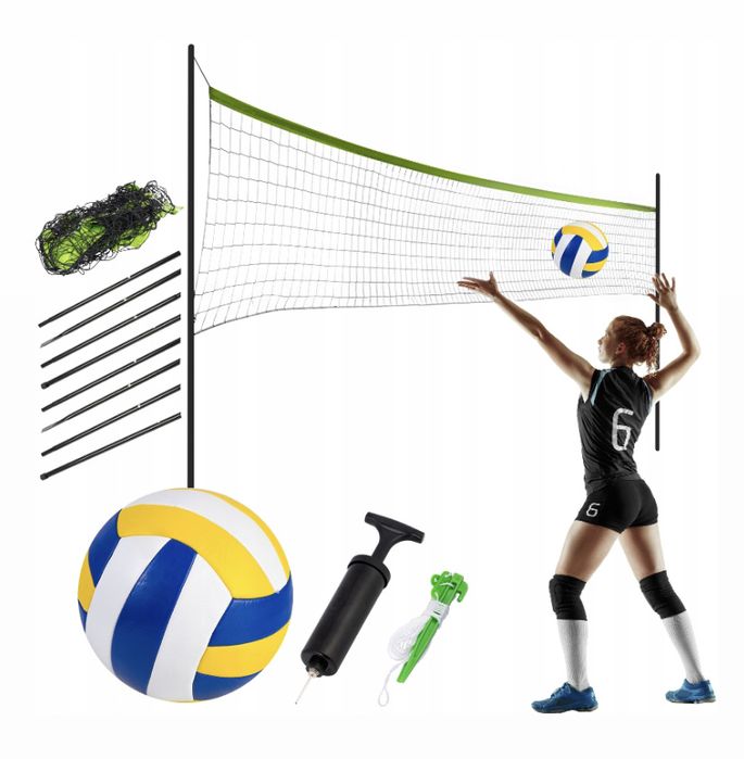 Zestaw do siatkówki siatka stojąca składana + piłka