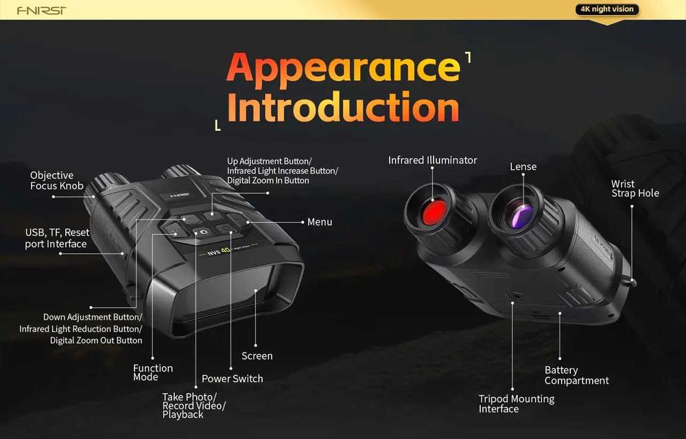 Прибор ночного видения - FNIRSI NVS-40 "4K". Новый!