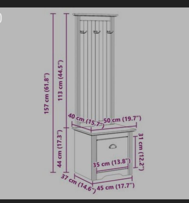 Sapateira, Cabide, bengaleiro, móvel de entrada com banco e gaveta