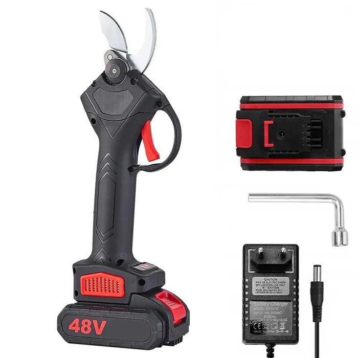 Секатор електричний Чорно-червоний 48V у валізі