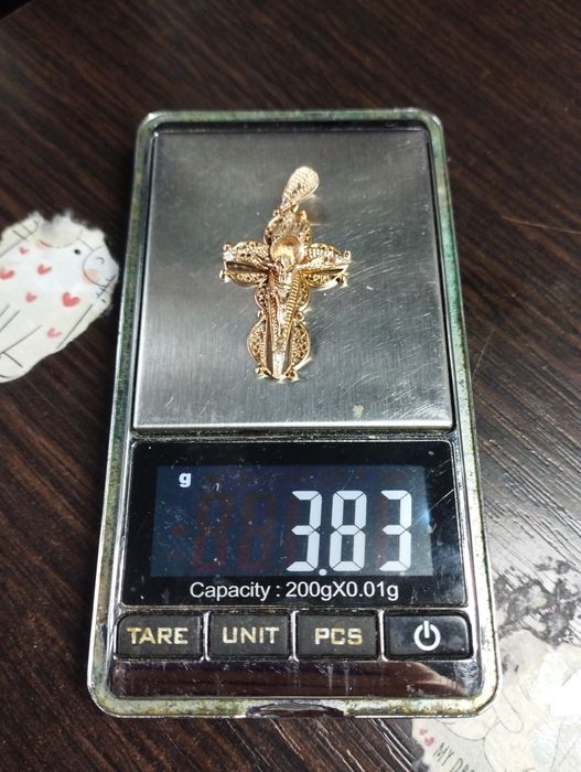 Золотой крестик 3.83 грамма